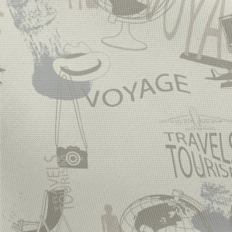 Retro Travel Elements Pongee