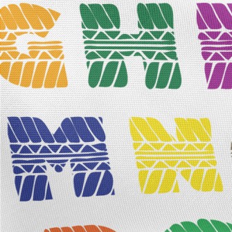 Colored Tire Marks Letters Pongee