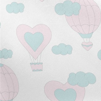 Pink Love Hot Air Balloon Pongee