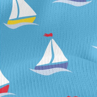 Cute Cartoon Sailboat Stretch Jersey