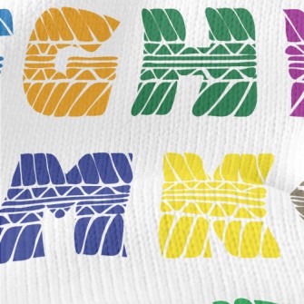 Colored Tire Marks Letters Stretch Jersey