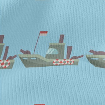 Sea Battleship Pattern Stretch Jersey