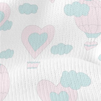 Pink Love Hot Air Balloon Stretch Jersey