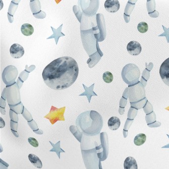 Watercolor Space Elements Lightweight Cotton Poplin