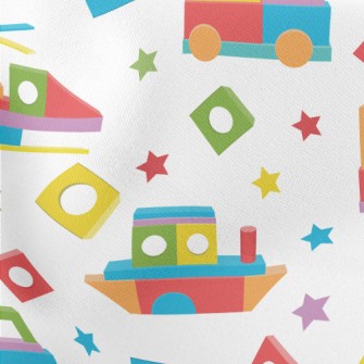 Building Blocks Transportation Lightweight Cotton Poplin