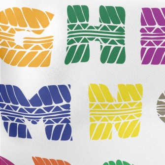 Colored Tire Marks Letters Lightweight Cotton Poplin