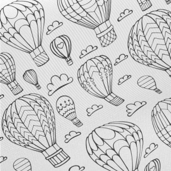 Hand Drawn Hot Air Balloon And Midweight Cotton Poplin