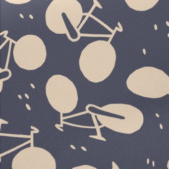 Cute Bicycle Silhouette Midweight Cotton Poplin