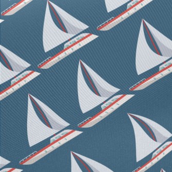 Simple Sailboat Pattern Midweight Cotton Poplin
