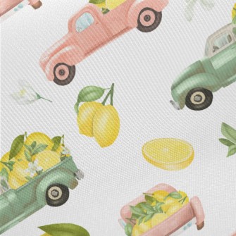 Old Truck Carrying Lemons Midweight Cotton Poplin