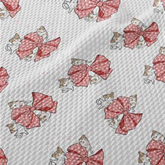 Kitten With Giant Bow Birdseye Piqué