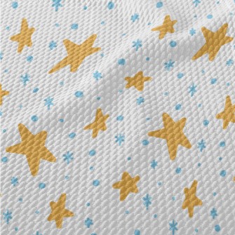 Cartoon Doodle Stars Birdseye Piqué