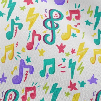 Colorful Musical Note Graffiti Chiffon