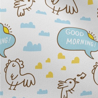 Hand Drawn Good Morning Rooste Chiffon