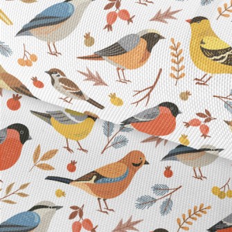 Winter Forest Birds Waterproof Oxford