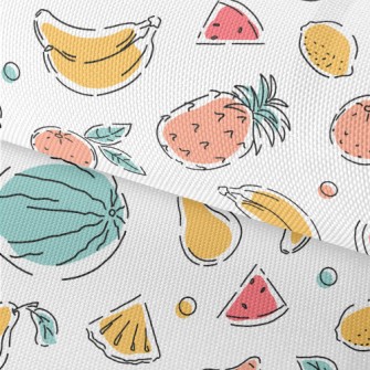 Colorful Hand Drawn Fruits Waterproof Oxford
