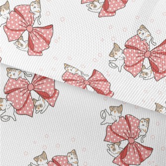 Kitten With Giant Bow Waterproof Oxford