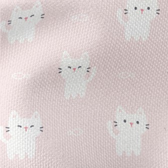 White Mouthless Kitten Waterproof Canvas