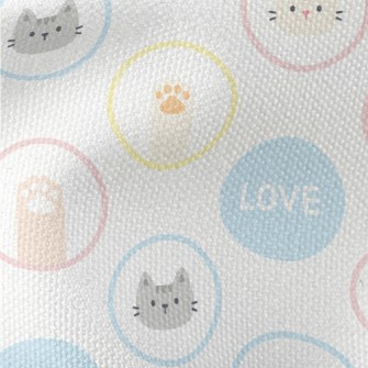 Cartoon Cat Circle Waterproof Canvas