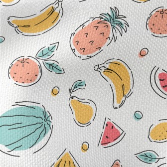 Colorful Hand Drawn Fruits Waterproof Canvas