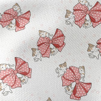 Kitten With Giant Bow Waterproof Canvas