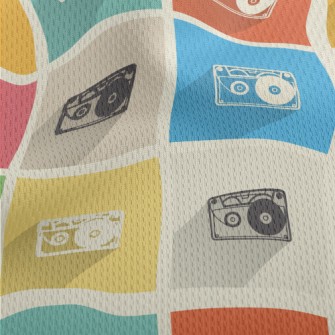 Retro Cassette Tape Athletic Mesh Flat Back
