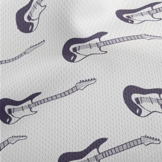 Hand Drawn Electric Guitar Athletic Mesh Flat Back
