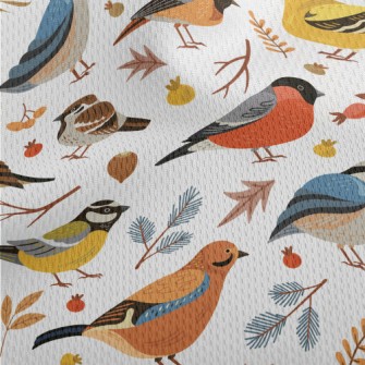 Winter Forest Birds Athletic Mesh Flat Back