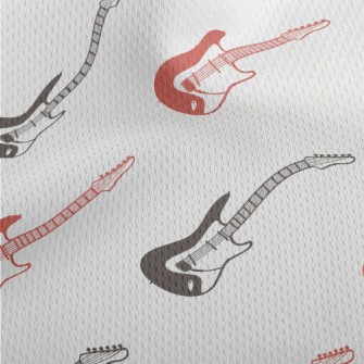 Two-color Hand-painted Guitar Athletic Mesh Flat Back