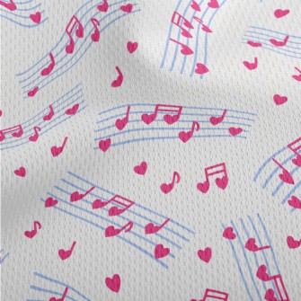 Love Music Notes Athletic Mesh Flat Back