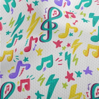 Colorful Musical Note Graffiti Athletic Mesh Flat Back