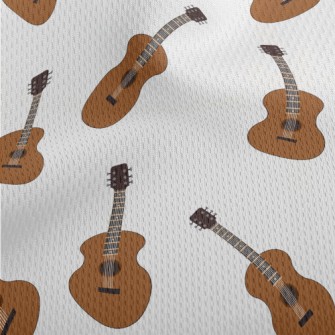Cartoon Acoustic Guitar Athletic Mesh Flat Back