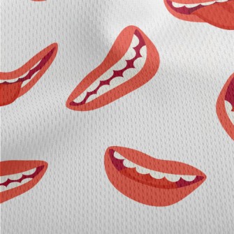 Cartoon Smiling Mouth Athletic Mesh Flat Back