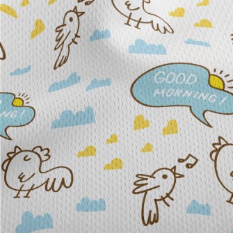 Hand Drawn Good Morning Rooste Athletic Mesh Flat Back