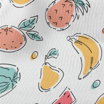 Colorful Hand Drawn Fruits Terry