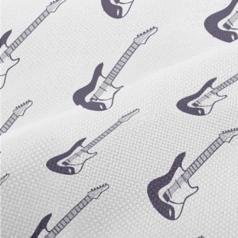 Hand Drawn Electric Guitar Performance Linen