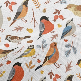 Winter Forest Birds Performance Linen