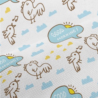 Hand Drawn Good Morning Rooste Performance Linen