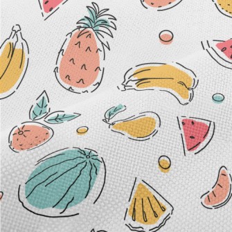 Colorful Hand Drawn Fruits Performance Linen