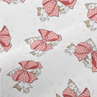 Kitten With Giant Bow Performance Linen