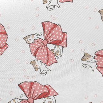 Kitten With Giant Bow Twill