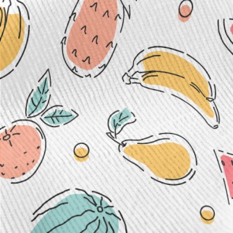 Colorful Hand Drawn Fruits Standard Corduroy