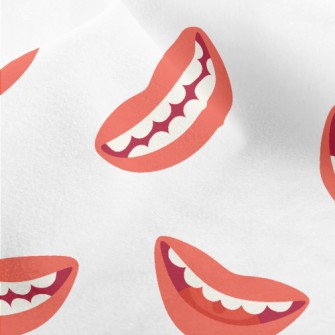 Cartoon Smiling Mouth Micro Fleece