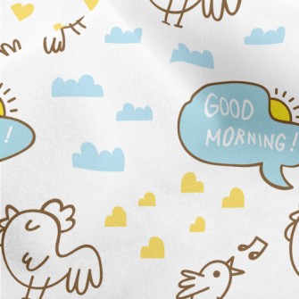 Hand Drawn Good Morning Rooste Micro Fleece