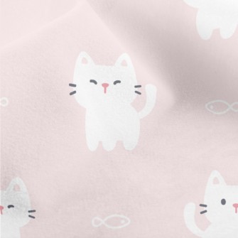 White Mouthless Kitten Micro Fleece