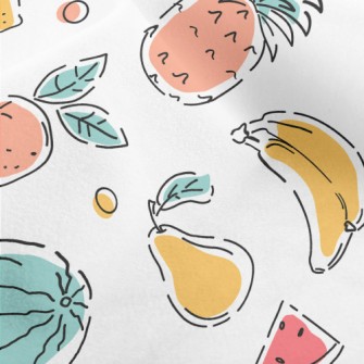 Colorful Hand Drawn Fruits Micro Fleece