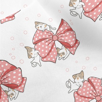 Kitten With Giant Bow Micro Fleece