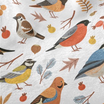 Winter Forest Birds Minky