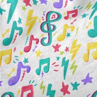 Colorful Musical Note Graffiti Minky
