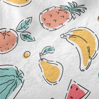 Colorful Hand Drawn Fruits Minky